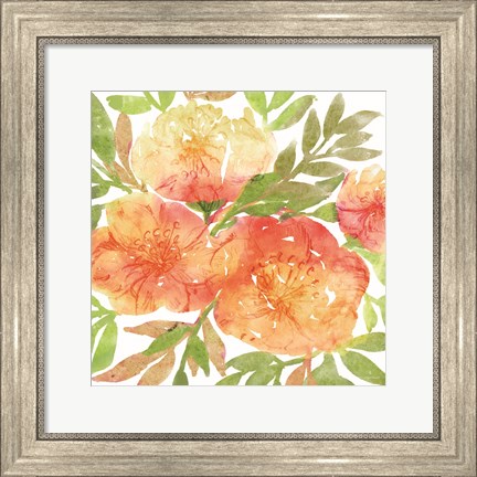 Framed Peachy Floral III Print