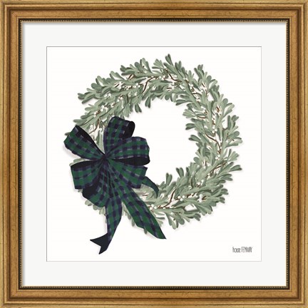 Framed Mistletoe Wreath Print