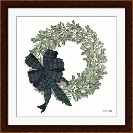 Framed Mistletoe Wreath Print