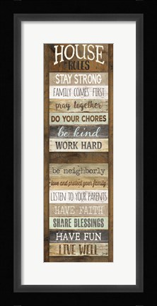 Framed House Rules Print