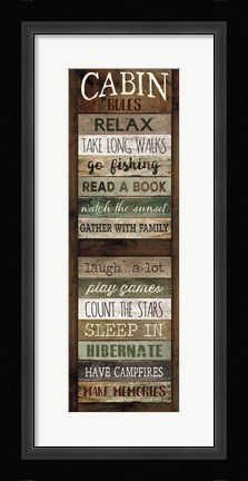 Framed Cabin Rules Print