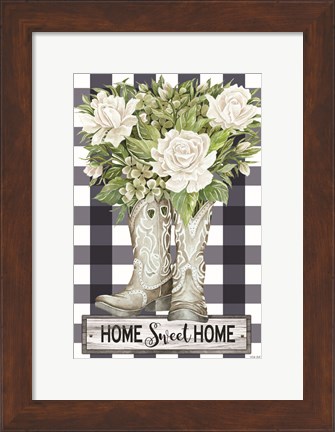 Framed Home Sweet Home Cowboy Boots Print