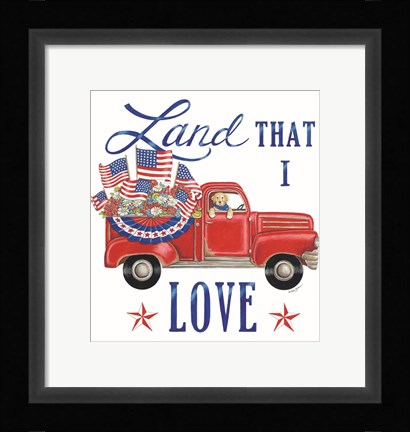 Framed Land That I Love Dog Print