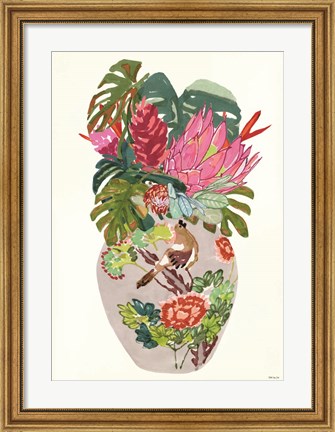 Framed Tropical Vase II Print