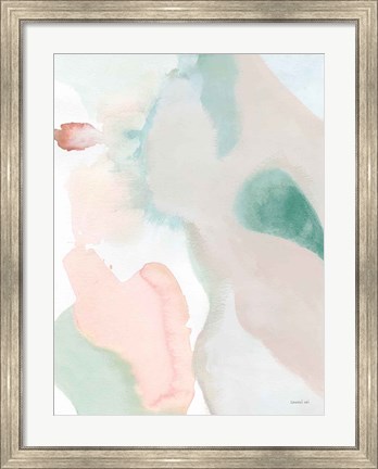 Framed Sage and Pink Abstract II Print