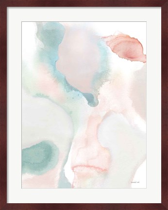 Framed Sage and Pink Abstract I Print