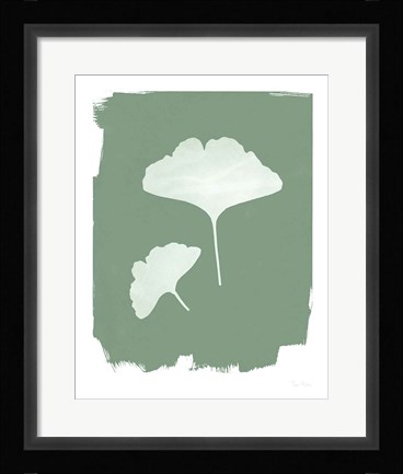Framed Nature by the Lake Gingko II Green Print