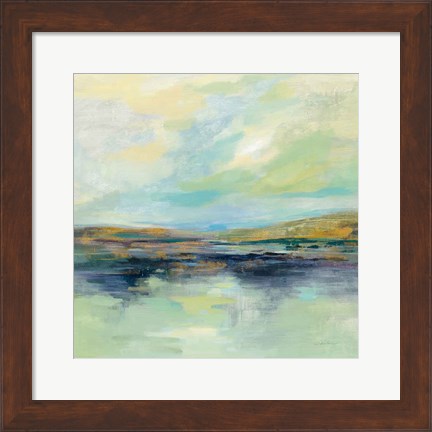 Framed Golden Fields by the River Print