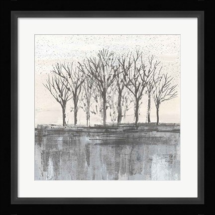 Framed Trees at Dawn II Neutral Print