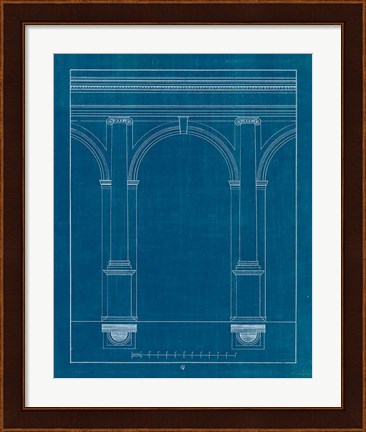 Framed Architectural Columns IV Blueprint Print