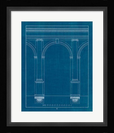 Framed Architectural Columns IV Blueprint Print