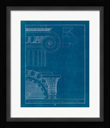 Framed Architectural Columns II Blueprint Print