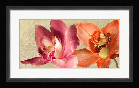 Framed Two Orchids Print