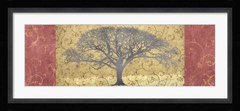 Framed Golden Brocade Panel Print