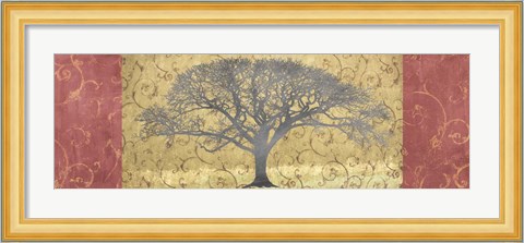 Framed Golden Brocade Panel Print