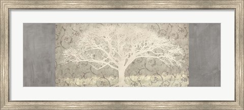 Framed Grey Brocade Panel Print