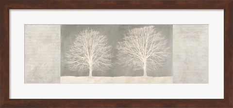 Framed Trees on Grey panel Print