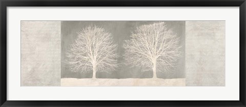 Framed Trees on Grey panel Print