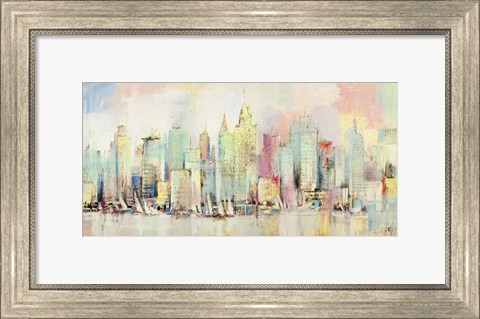 Framed Skyline a Colori Print