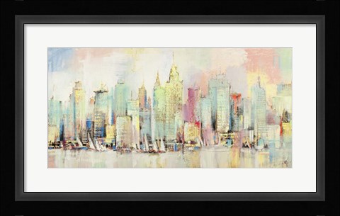 Framed Skyline a Colori Print