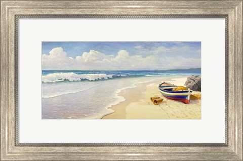 Framed Onde Sulla Spiaggia Print