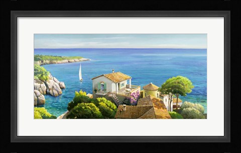 Framed Villa sul Mediterraneo Print