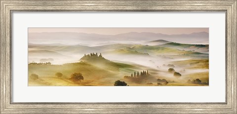 Framed Val d&#39;Orcia panorama, Siena, Tuscany Print