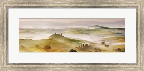 Framed Val d&#39;Orcia panorama, Siena, Tuscany Print