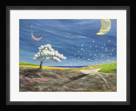 Framed La Grande Luna sta li a Guardare Print