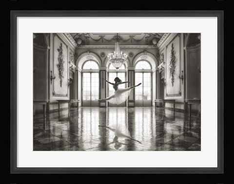 Framed Ballerina in a Palace Hall Print