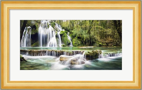Framed Waterfall in a forest Print