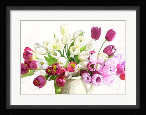 Framed Bouquet on White Background Print