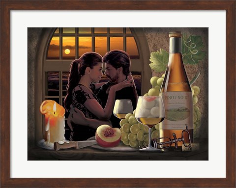 Framed Pinot Noir At Sunset - V d Amour Print