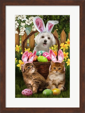 Framed Easter Bunnies in Training Print