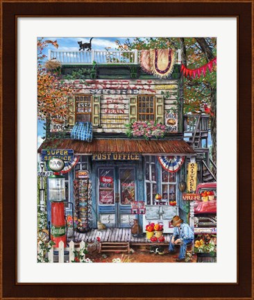 Framed Hanging Out At The General Store Print