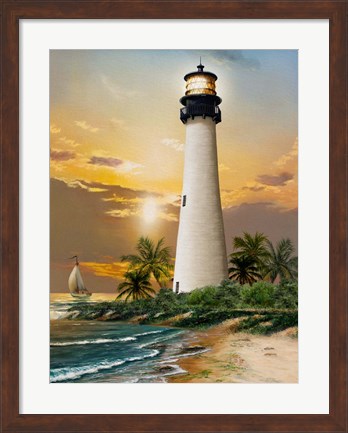 Framed Cape Florida Lighthouse Print