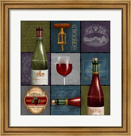 Framed Wine Collage Box Print