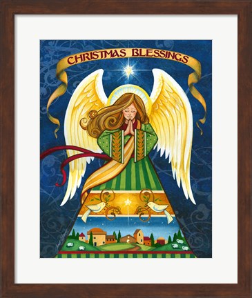 Framed Christmas Blessings Angel Print