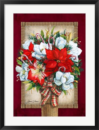 Framed Flowers Of Christmas Print