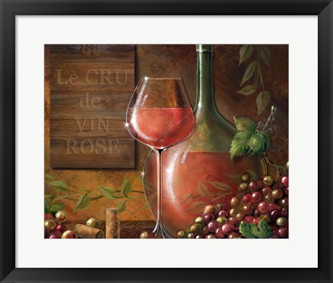 Framed Le Cru De Vin Rose Print