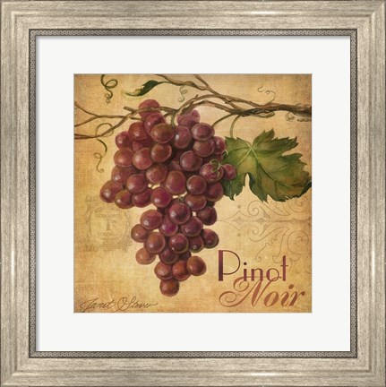 Framed Red Grape Tile Print