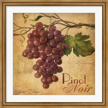 Framed Red Grape Tile Print