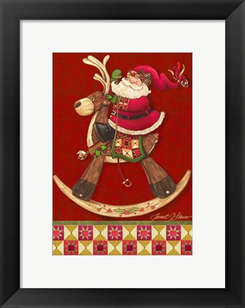 Framed Rockin Santa - Quilt Print