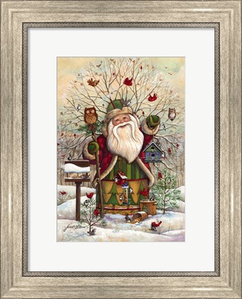Framed Santa Of The Woods Print