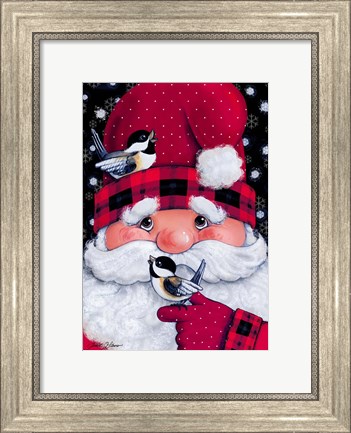 Framed Santa&#39;s Feathered Friends Print
