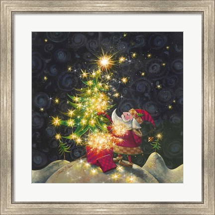 Framed Santas Star Tree Print