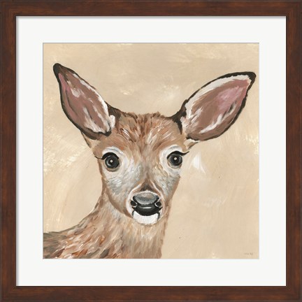 Framed Snowy the Deer Print