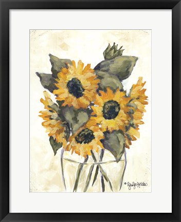 Framed Harvest of Sunflowers Print
