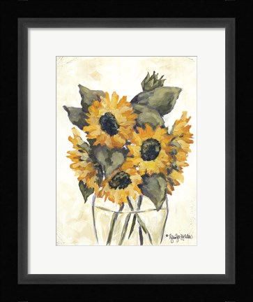 Framed Harvest of Sunflowers Print