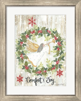 Framed Comfort &amp; Joy Wreath Print